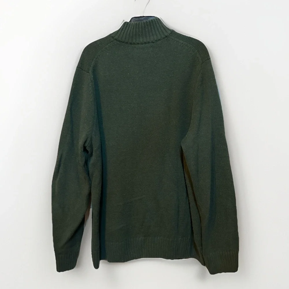 Sonoma Pullover Sweater Men XXL Forest Green 1/4 Zip Long Sleeve Mock Neck